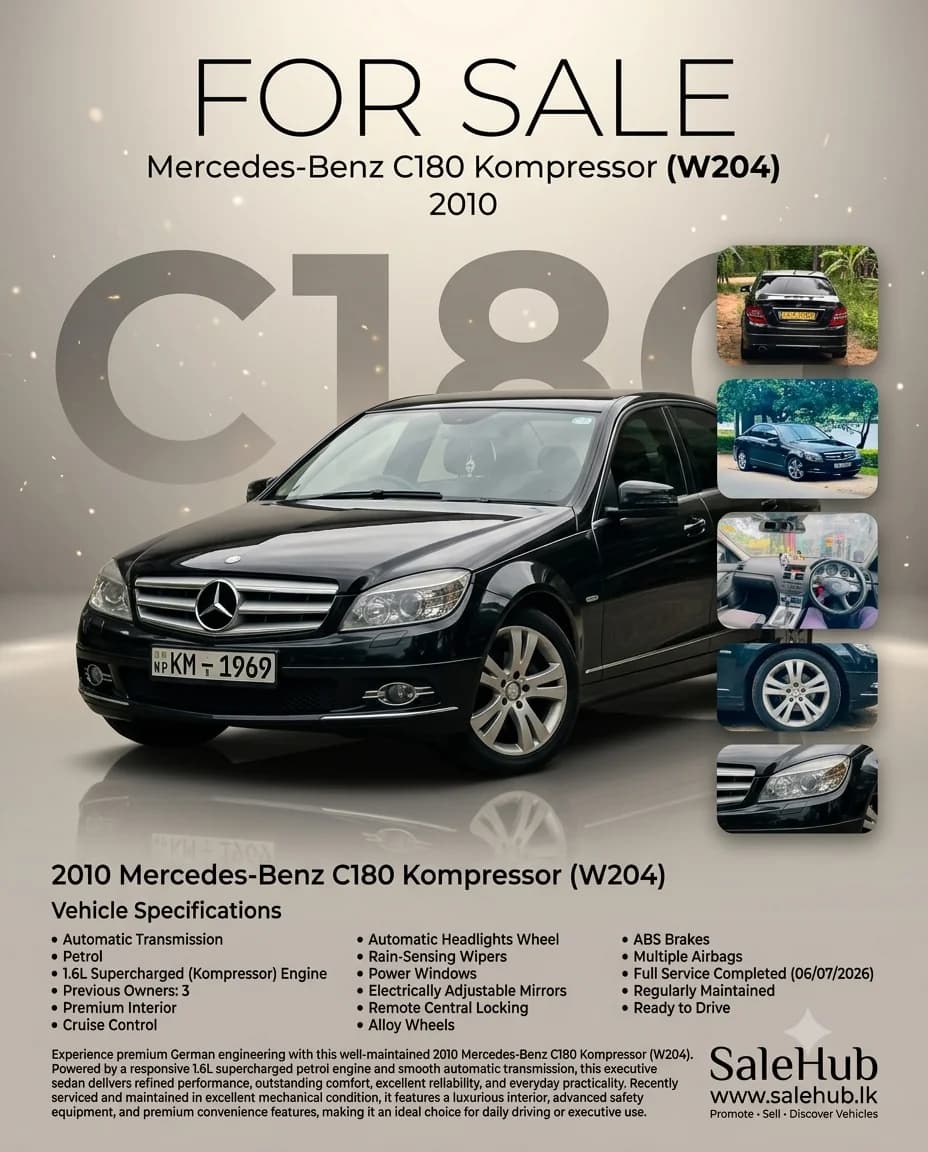 2010 Mercedes-Benz C180 Kompressor (W204) for sale in Kurunegala, Sri Lanka